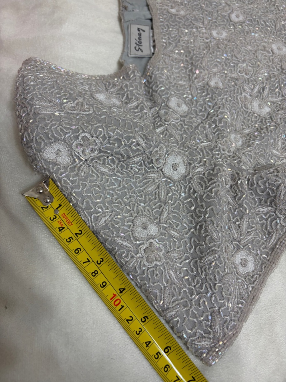 Stenay Silver Lavender Beaded Bodice Evening Gown size 8 - Picture 16 of 16